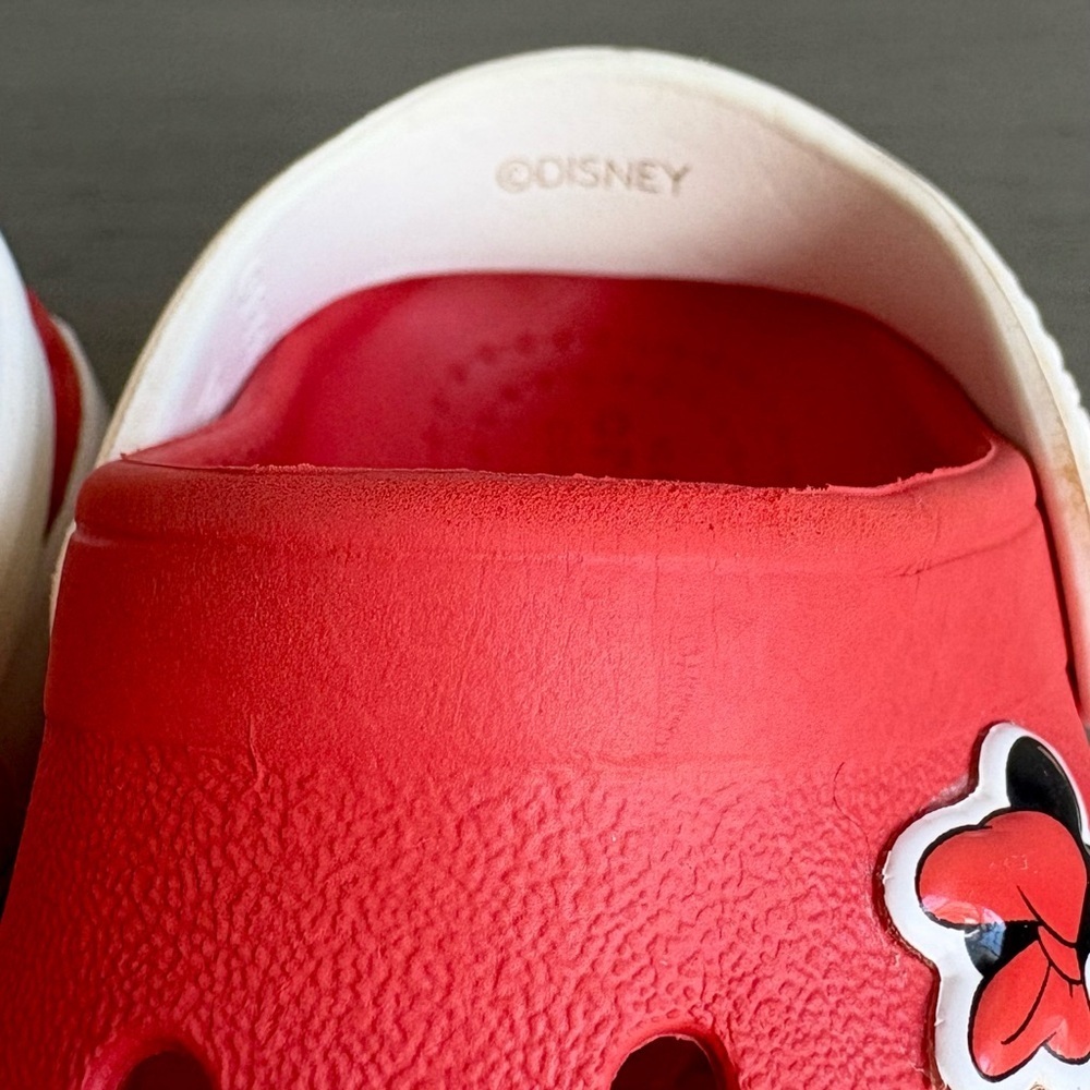 CROCS Disney Minnie Mouse Kids Slip On Clog Shoes Toddler Little Kids Sz 4 Red - Picture 9 of 14